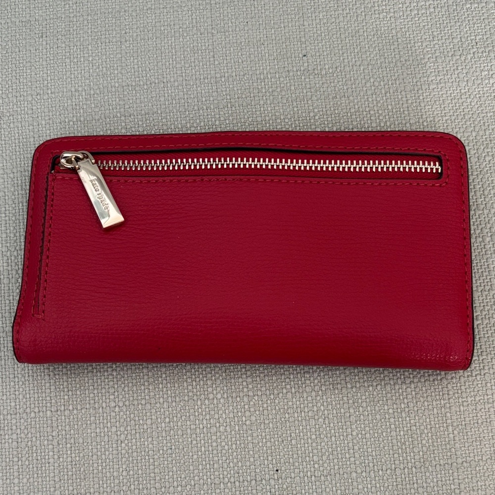 kate spade New York bright red zip-around continental wallet - Picture 2 of 3